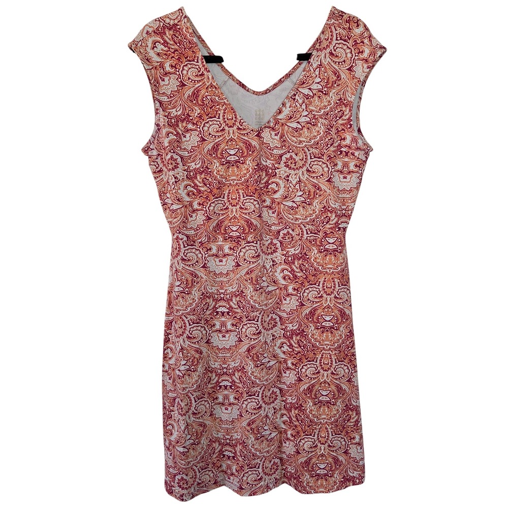 Title Nine Diamalete Paisley Sheath Dress Stretch Travel Boho Womens M